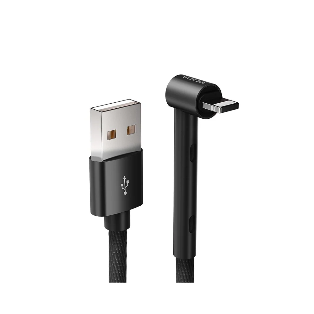 ROCK Lightning Metal Charge Sync Bracket Cable  - Black