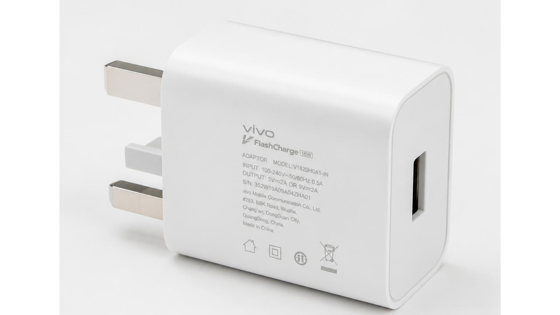 Original Vivo 18W Fast Charger Adapter  3pin