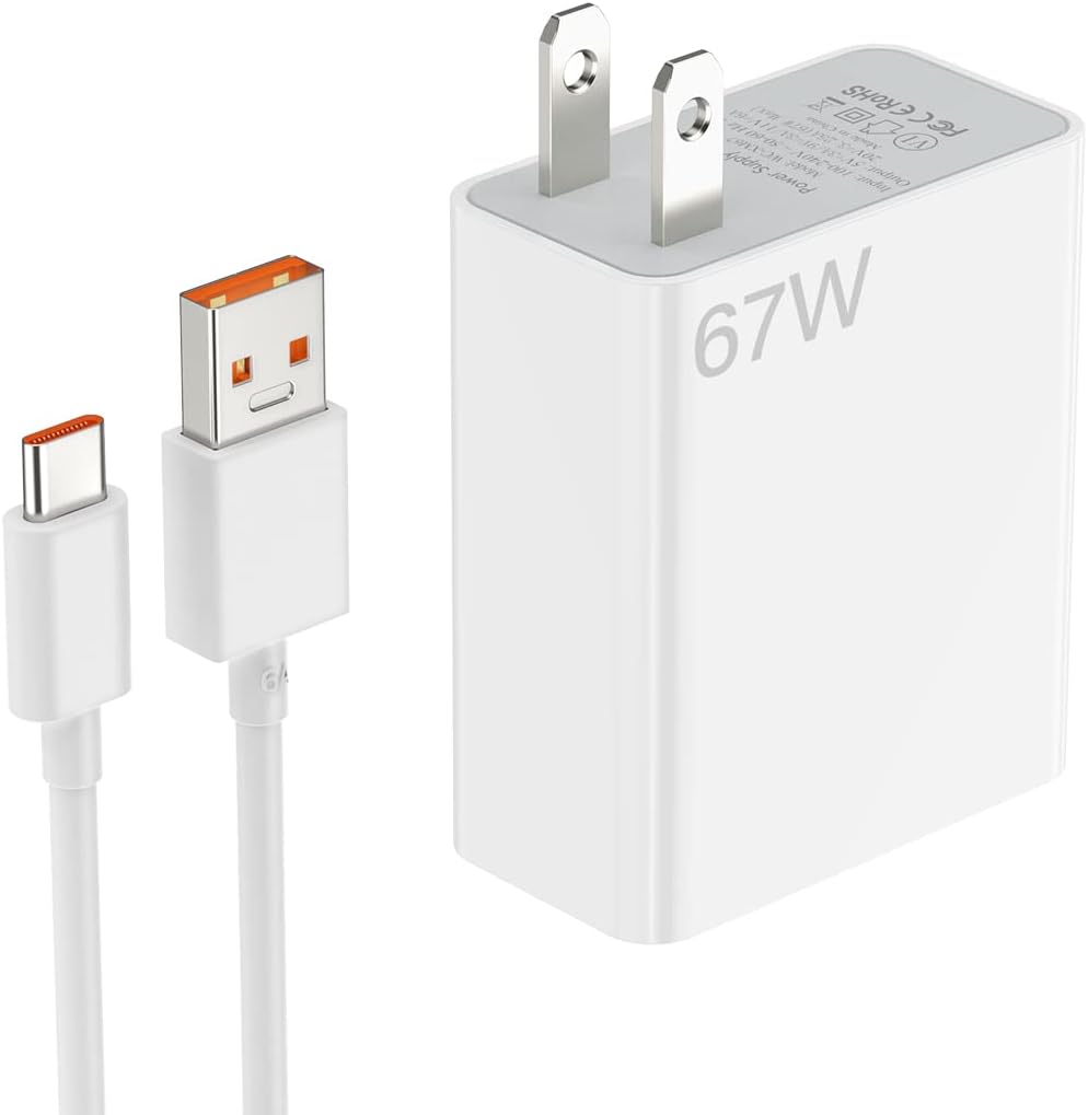 Xiaomi Charger 67W Mi Turbo Fast Wall Charger With Type C Cable 6Amp