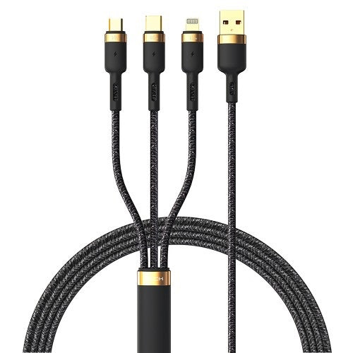 ROCK G18 66W FAST CHARGE 3-IN-1 CHARGE & SYNC NYLON CABLE