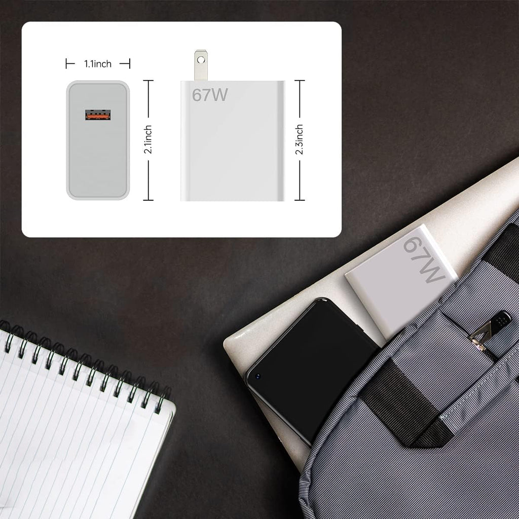 Xiaomi Charger 67W Mi Turbo Fast Wall Charger With Type C Cable 6Amp
