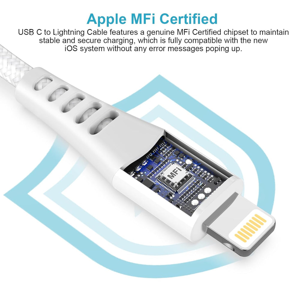 AppleType C To Lightning Nylon Braided Cable - Blue