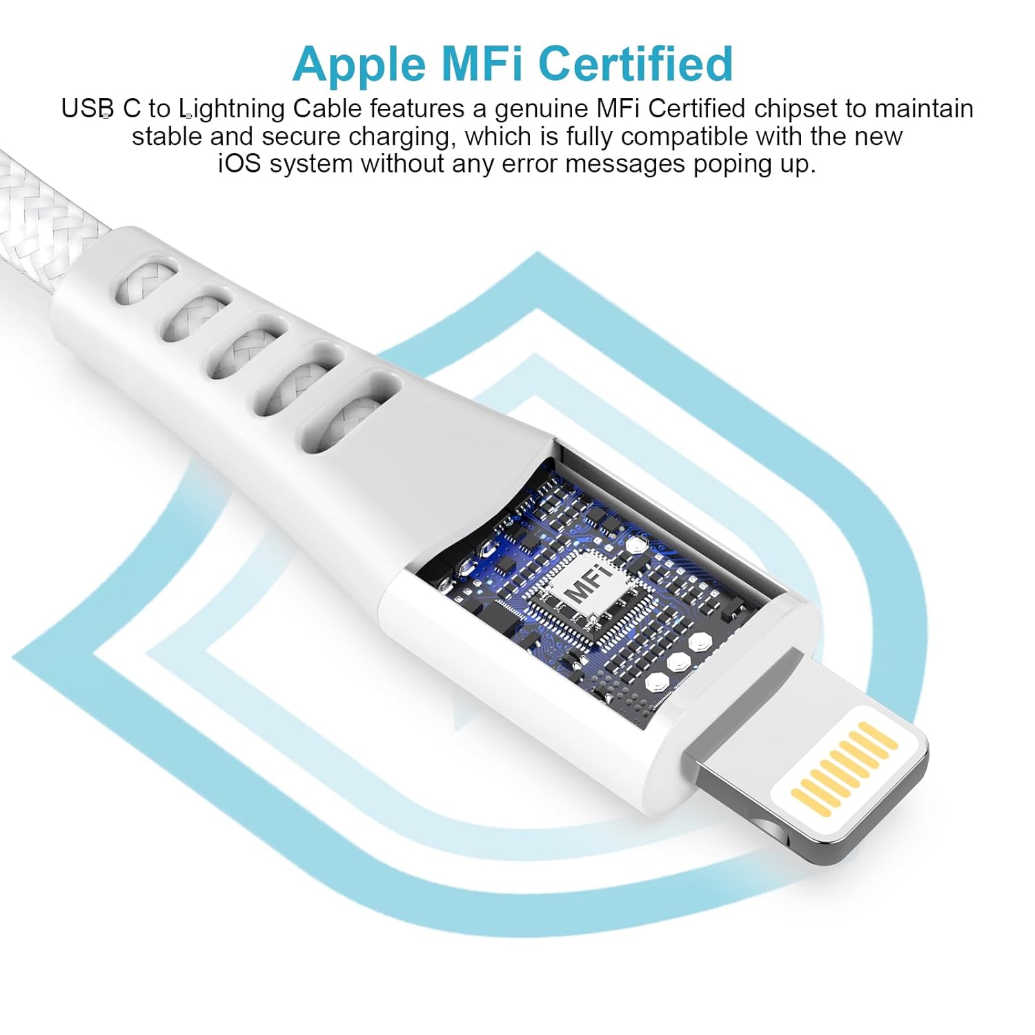 AppleType C To Lightning Nylon Braided Cable - Blue
