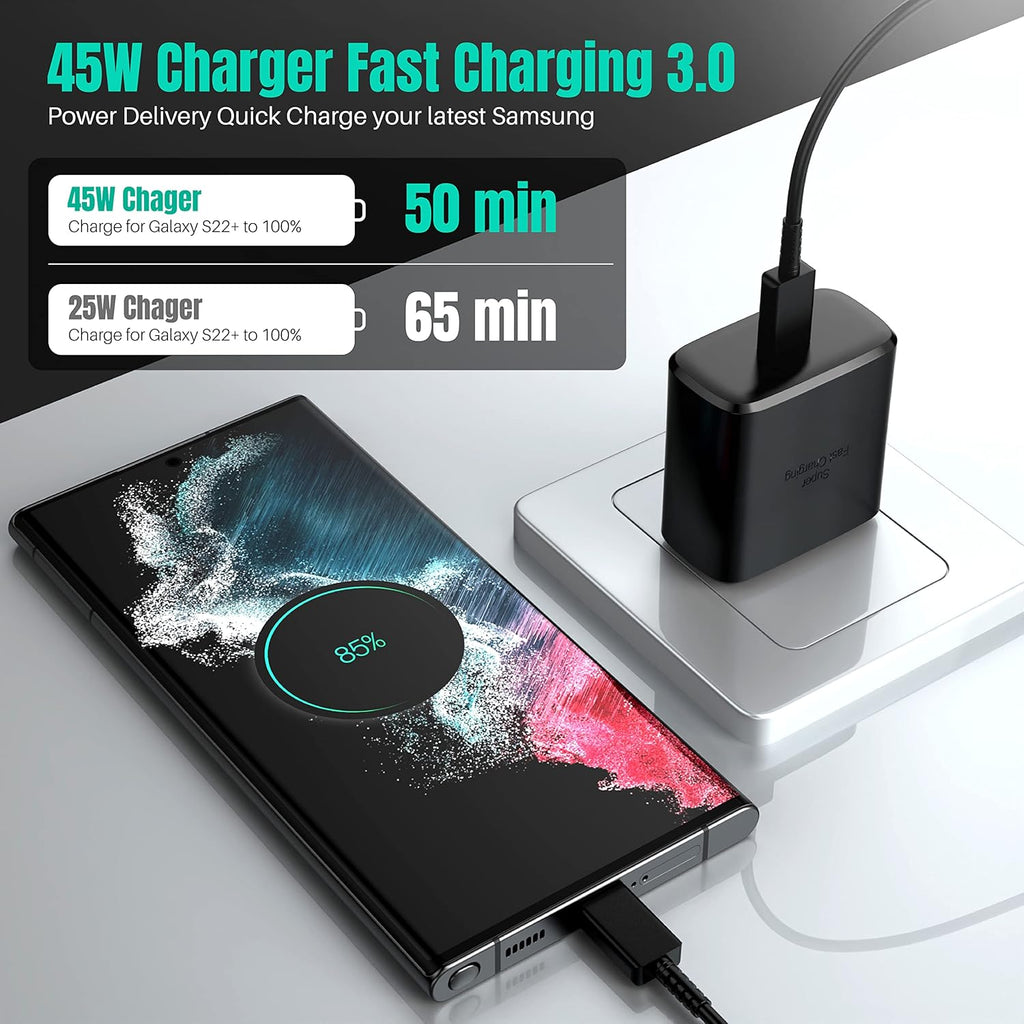 Samsung Official 45W USB-C Super Fast Charging Wall Charger (Black)