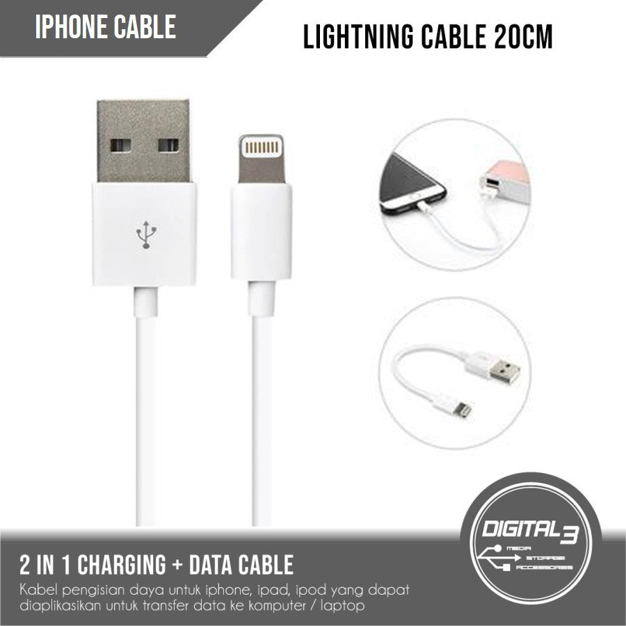 Apple USB to Lightning 20cm Powerbank Cable for iPhone iPad