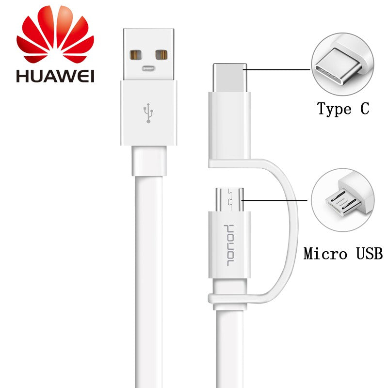 Huawei 2-in-1 Type-C + micro USB charger cable, white