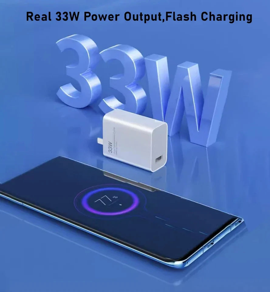Xiaomi Mi 33W Wall charger safe and secure Turbo charging power With Cable