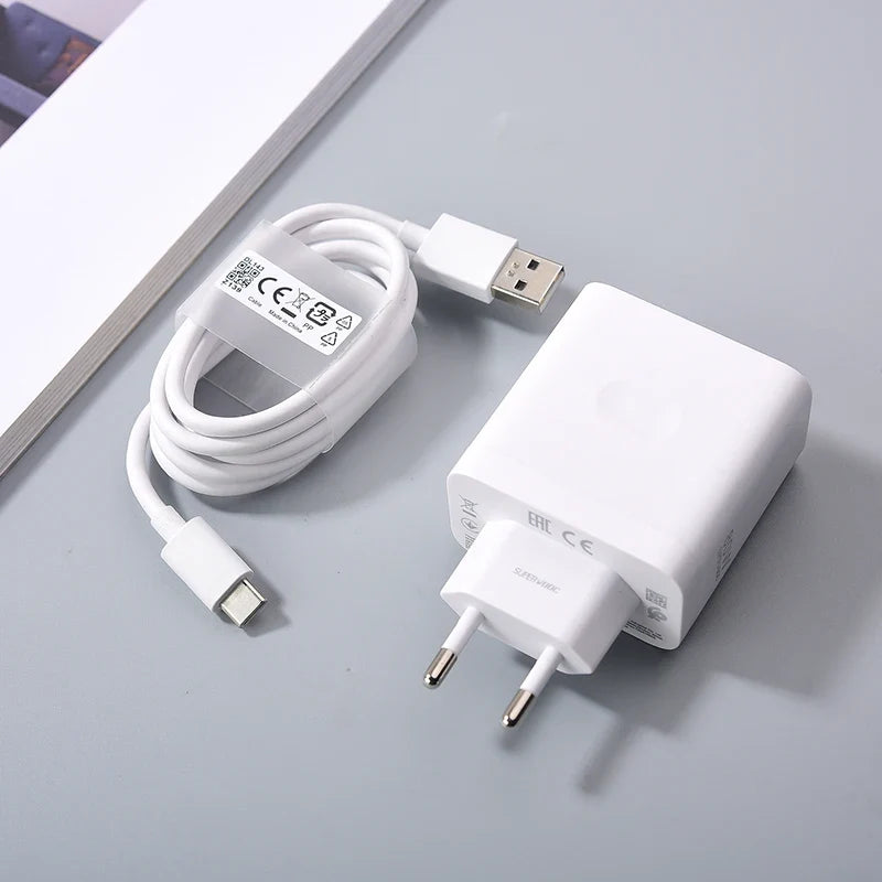 OPPO SUPERVOOC 80W Power Adapter, Ultra thin and comfortable to hold - White (ONLY CHARGER NOT CABLE INCLUDED)