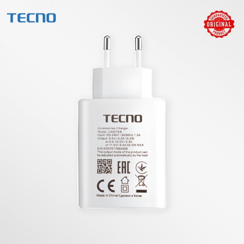 Tecno Original Fast Charger 33W