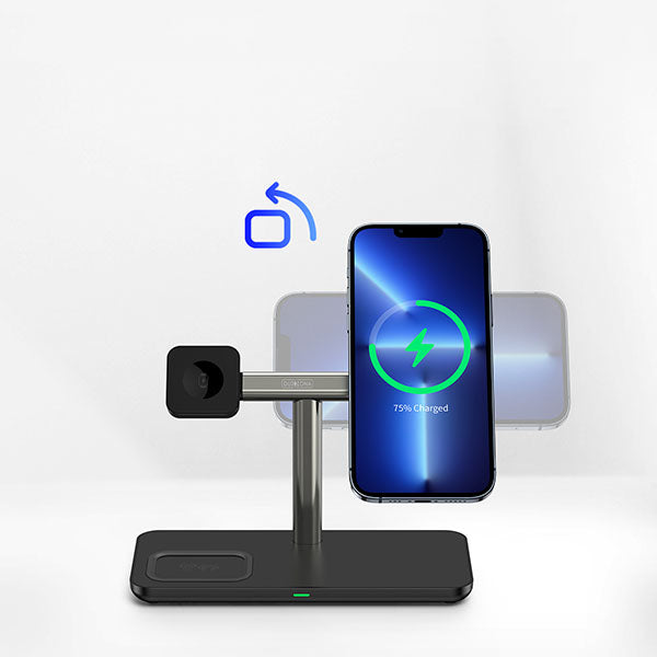 W6 3-in-1 charging station With Qi Certified Charger
