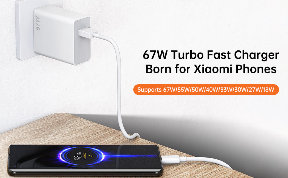 Xiaomi Charger 67W Mi Turbo Fast Wall Charger With Type C Cable 6Amp