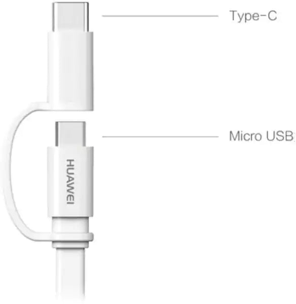 Huawei 2-in-1 Type-C + micro USB charger cable, white