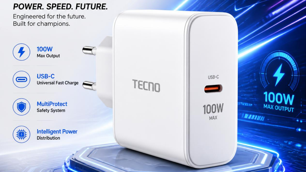 TECNO 100W Super Fast Charging Adapter Original Quality