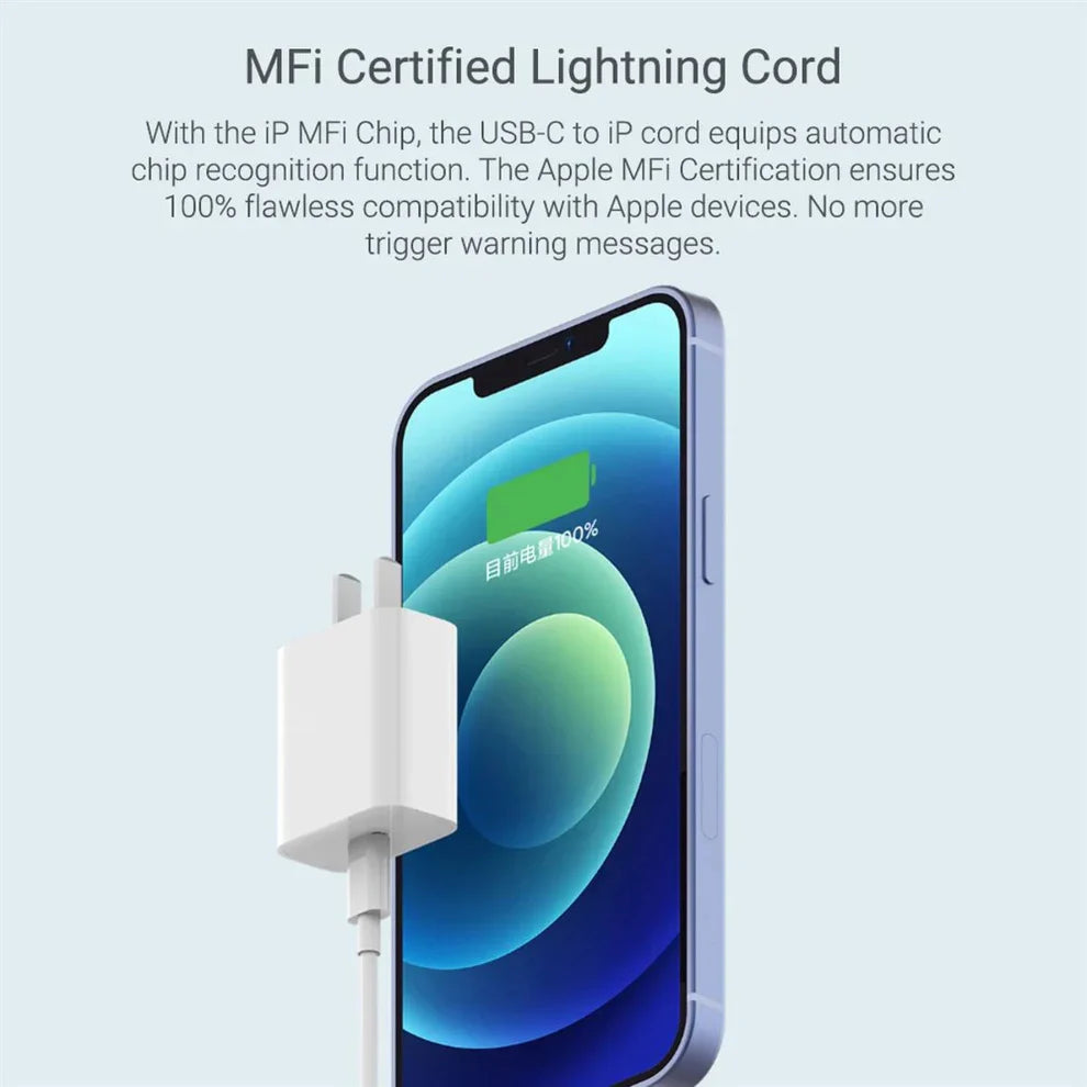 Xiaomi 20W PD Charger Plus Cable For iphone, MFI Certified